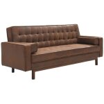 Vente - unique - canap convertible clic - clac en microfibre marron vintage eleanor ii