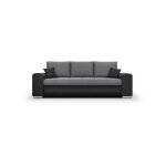 Canapé convertible avec coffre de rangement 3 places - indian - tissu bicolore gris / anthracite et pieds ... Canapé convertible avec coffre de rangement 3 places - indian - tissu bicolore gris / anthracite et pieds ...