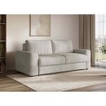 Canap� convertible express 3 places en velours chin� beige amaury