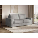 Canap� convertible express 3 places en velours chin� gris clair