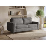 Canap� convertible express 3 places en velours chin� gris fonc�