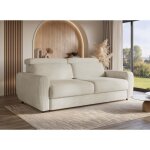 Canap� convertible express 3 places en velours c�tel� beige togo