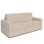 Inside75 - canap� convertible express midnight 140cm matelas 16cm velours c�tel� beige