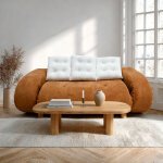 Coco living canap� convertible okoa 2 places - orange blanc - 160 x 120 x 60 cm