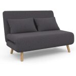 Idmarket - canap convertible romeo lit d'appoint 2 places 120 x 190 cm tissu gris anthracite