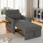 Canap� convertible, single recliner with five - position adjustable backrest, small table, storage bag, ...