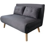 Concept - usine - doris - canapé convertible en tissu gris foncé 2 places Concept - usine - doris - canapé convertible en tissu gris foncé 2 places