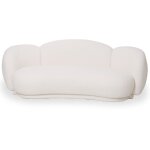 Canap courbe rembourr en boucl blanc ? design moderne et lgant - sorela blanc