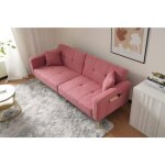 Modfu - canap� droit 175 x 64 x 72 cm avec coussins et poches lat�rales, dossier r�glable, 2 places, ...