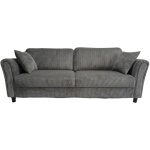 Canap� droit 4 places en velours c�tel� gris fonc� lucerne