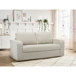 Bobochic - canap� droit convertible d�plimousse come tissu textur� beige