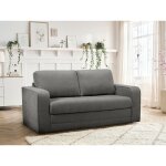 Bobochic - canap� droit convertible d�plimousse come tissu textur� gris fonc�