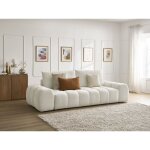 Bobochic - canapé droit convertible coffre everest tissu chiné blanc Bobochic - canapé droit convertible coffre everest tissu chiné blanc