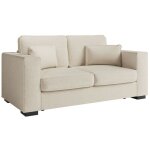 Canap� droit fixe 2 places belami en tissu - beige