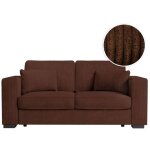 Canap� droit fixe 2 places belami en velours c�tel� - marron