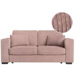 Canap� droit fixe 2 places belami en velours c�tel� - rose