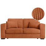 Loungitude - canap droit fixe 2 places belami en velours ctel - terracotta