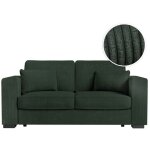 Canap droit fixe 2 places belami en velours ctel - vert fonc