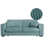 Loungitude - canap droit fixe 3 places belami en velours ctel - bleu clair