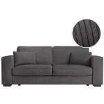 Loungitude - canap droit fixe 3 places belami en velours ctel - gris fonc