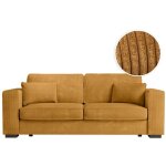 Loungitude - canap droit fixe 3 places belami en velours ctel - jaune