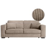 Loungitude - canap droit fixe 3 places belami en velours ctel - taupe