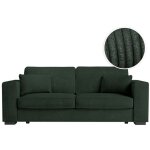 Loungitude - canap� droit fixe 3 places belami en velours c�tel� - vert fonc�