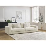Bobochic - canap droit fixe 3 places compact leonard velours ctel beige