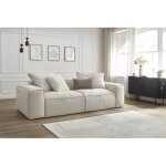 Bobochic - canap� droit fixe ultra moelleux 3 places boheme tissu chin� beige