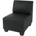 Hhg - jamais utilis] canap - lment lyon, lment central, modulable, simili - cuir, noir