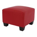 Jamais utilis] canap - lment pouf repose - pied lyon, modulaire, simili - cuir, rouge