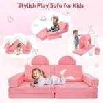 Canap� enfants 14 pi�ces avec combinaisons multiples, fauteuil enfant convertible en flanelle, avec housse ...