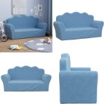 Canap� pour enfants 2 places bleu peluche douce - canape enfant - canap� b�b� - mobilier enfant - meubles ...