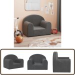Vidaxl - canap pour enfants anthracite peluche douce - canape enfant - canap bb - mobilier enfant ...