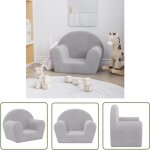 Canap� pour enfants gris clair peluche douce - canap� enfant - canap� b�b� - mobilier enfant - fauteuil ...