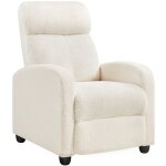 Yaheetech - canap fauteuil en tissu bouclette doux avec repose pied / chambre  coucher / home cinma ...
