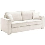 Canapé fixe velours côtelé avec 2 coussins kleman - blanc - 1 place fauteuil Canapé fixe velours côtelé avec 2 coussins kleman - blanc - 1 place fauteuil