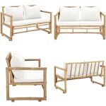 Vidaxl - canapé de jardin à 2 places avec coussins bambou - banc de jardin - mobilier de jardin - chaise ... Vidaxl - canapé de jardin à 2 places avec coussins bambou - banc de jardin - mobilier de jardin - chaise ...