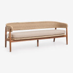 Canap� de jardin 3 places en bois d'acacia et rotin synth�tique ribeira sklum