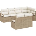Vidaxl - ensemble de canapé de jardin avec coussin 7 pcs beige, crème Vidaxl - ensemble de canapé de jardin avec coussin 7 pcs beige, crème