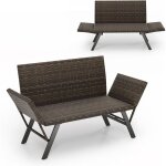 Costway - canapé de jardin convertible 3 en 1 à 2 places, accoudoirs réglables, cadre en métal, 178 × ... Costway - canapé de jardin convertible 3 en 1 à 2 places, accoudoirs réglables, cadre en métal, 178 × ...