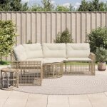 Canap� de jardin et coussins et repose - pied en forme de l rotin vidaxl