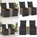 Canap� de jardin inclinable 2 places avec table gris poly rotin - canap� de jardin - canap� ext�rieur ...