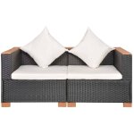 Helloshop26 - canapé de jardin meuble extérieur résine tressée noir Helloshop26 - canapé de jardin meuble extérieur résine tressée noir