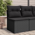 Maisonchic - canap de jardin, salon de jardin, canap relax sans accoudoirs coussins noir rsine tresse ...