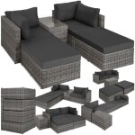 Tectake - canap de jardin san domino modulable - gris clair / gris fonc