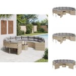 Canapé de jardin avec table coussins rond beige résine tressée - canapé de jardin - canapé rond - mobilier ... Canapé de jardin avec table coussins rond beige résine tressée - canapé de jardin - canapé rond - mobilier ...