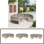 Canapé de jardin avec table coussins rond beige résine tressée - canapé de jardin - salon de jardin - ... Canapé de jardin avec table coussins rond beige résine tressée - canapé de jardin - salon de jardin - ...
