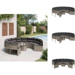 Canapé de jardin avec table coussins rond gris résine tressée - canapé de jardin - salon de jardin - ... Canapé de jardin avec table coussins rond gris résine tressée - canapé de jardin - salon de jardin - ...