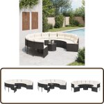 Canapé de jardin avec table coussins rond noir résine tressée - canapé de jardin - canapé rond - mobilier ... Canapé de jardin avec table coussins rond noir résine tressée - canapé de jardin - canapé rond - mobilier ...